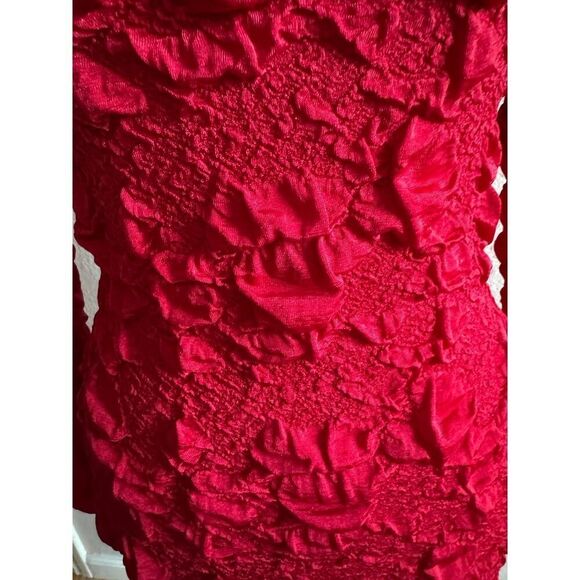 Vintage Concepts Red‎ Bodycon dress size Medium 80s EUC Puckered Stretch - Picture 5 of 6
